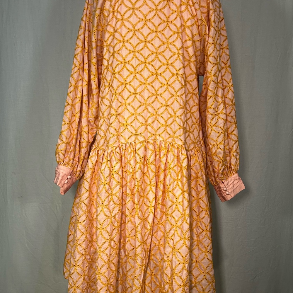 Aox Pink/orange Eyelet Dress - Picture 10 of 16